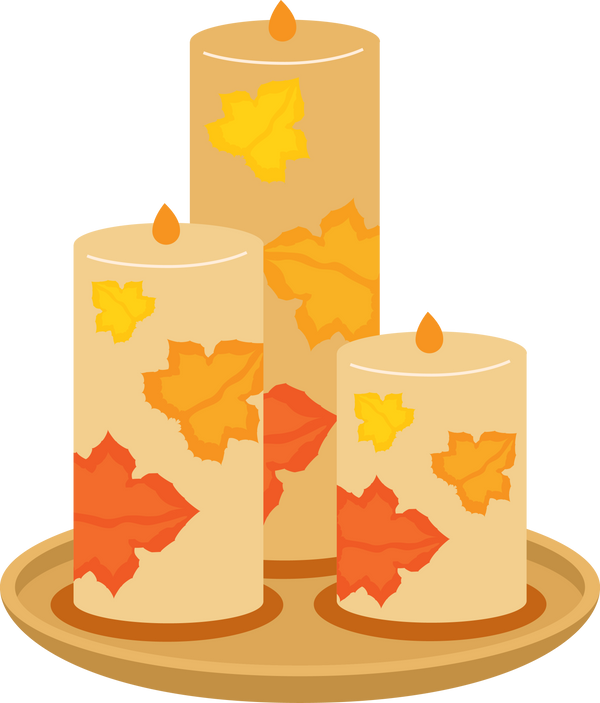 handmade autumn leaf candle decoration set